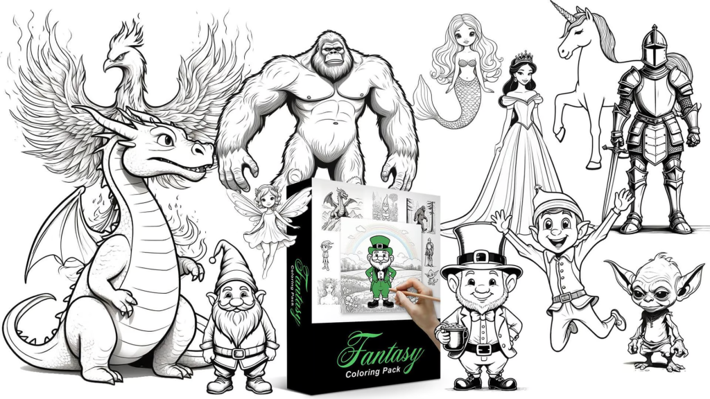Fantasy Coloring Pages with PLR