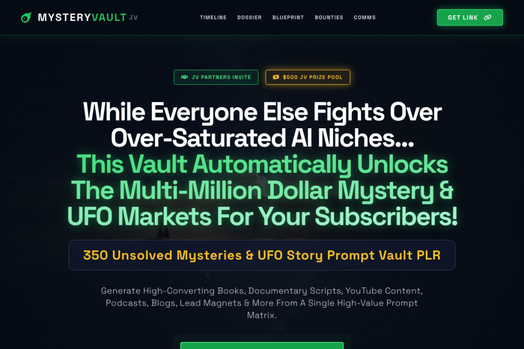 350 Unsolved Mysteries & UFO Story Prompt Vault PLR product thumbnail