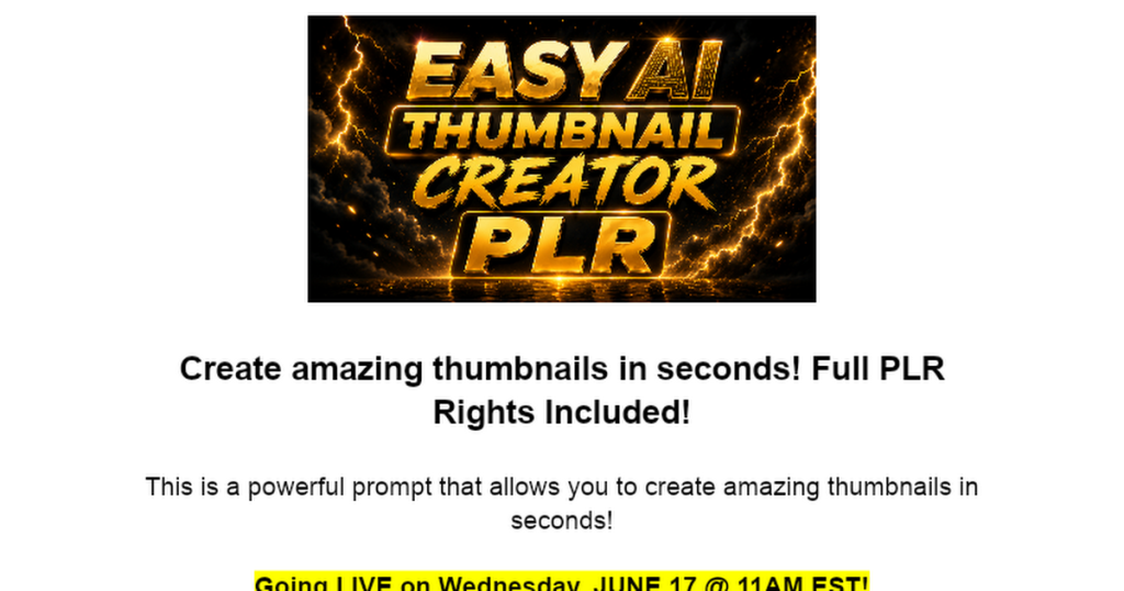 Easy AI Thumbnail Creator PLR product thumbnail