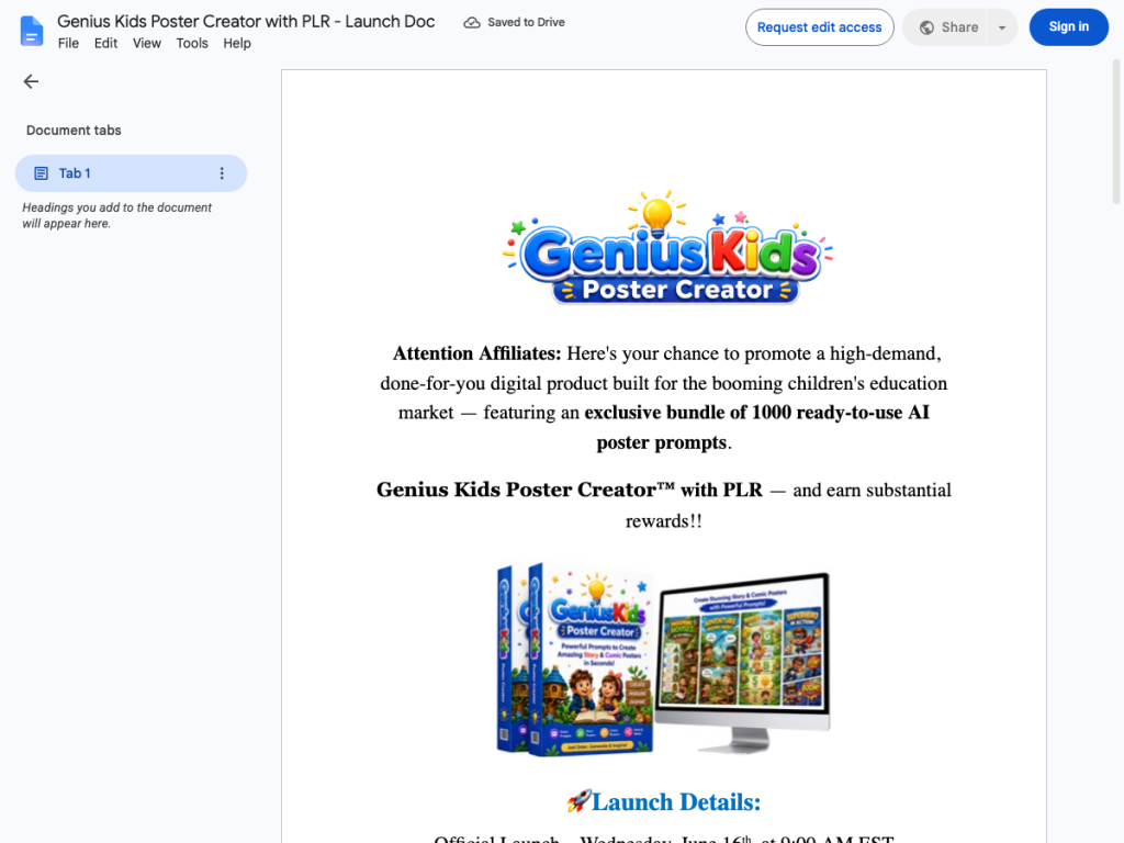 [PLR] Genius Kids Poster Creator™ product thumbnail