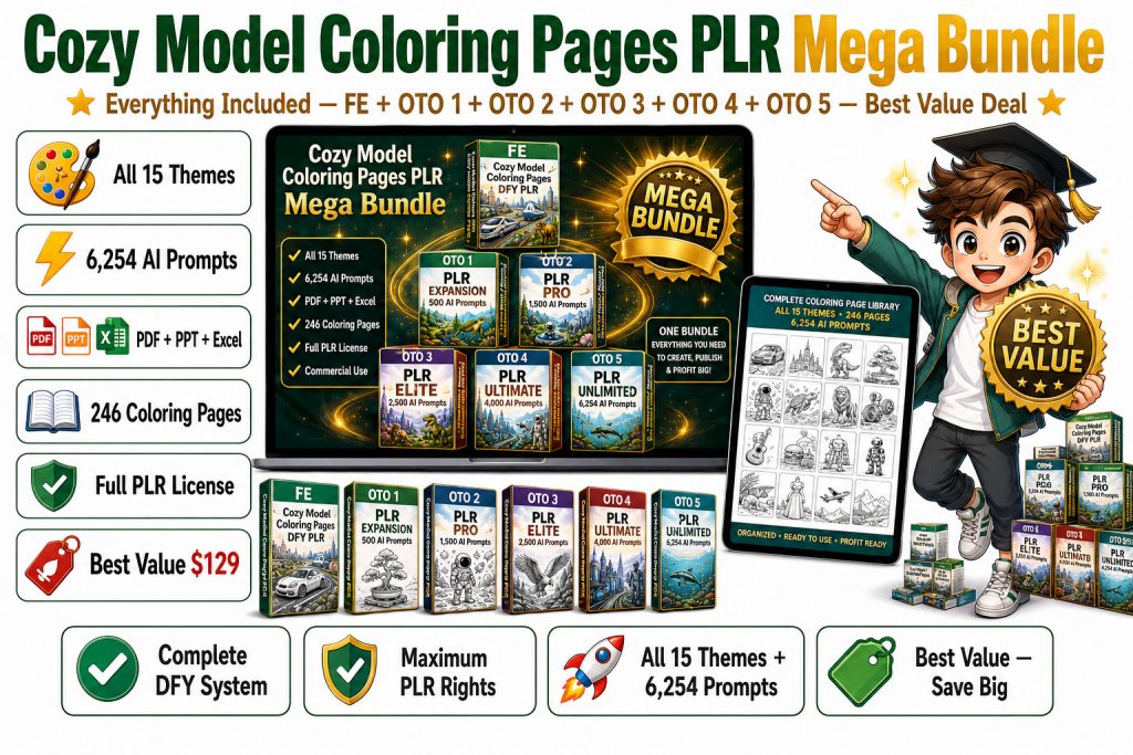 Cozy Model Coloring Pages DFY PLR product thumbnail