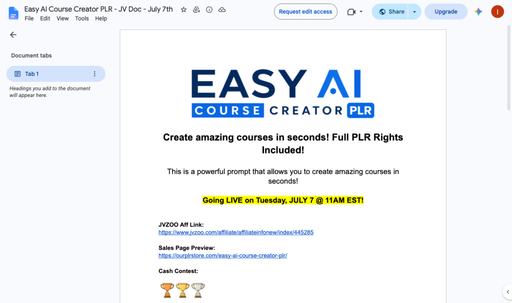 Easy AI Course Creator PLR product thumbnail