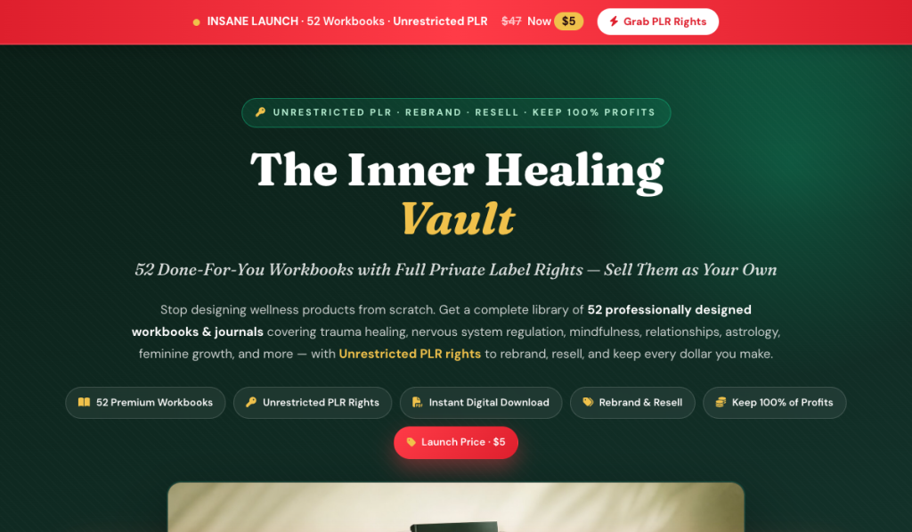 Inner Healing Vault w/ Unrestricted PLR product thumbnail