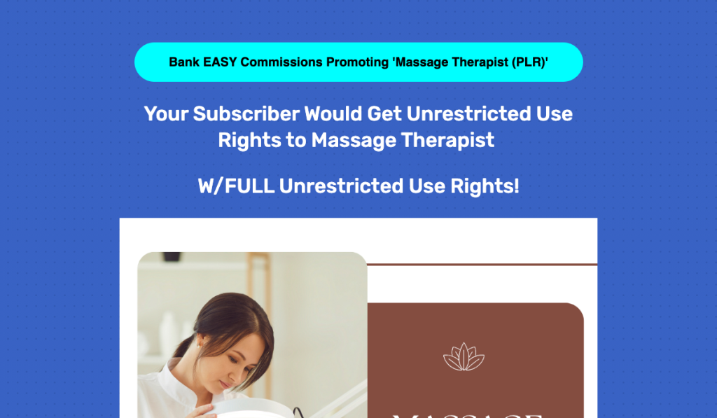 Massage Therapist (PLR) product thumbnail