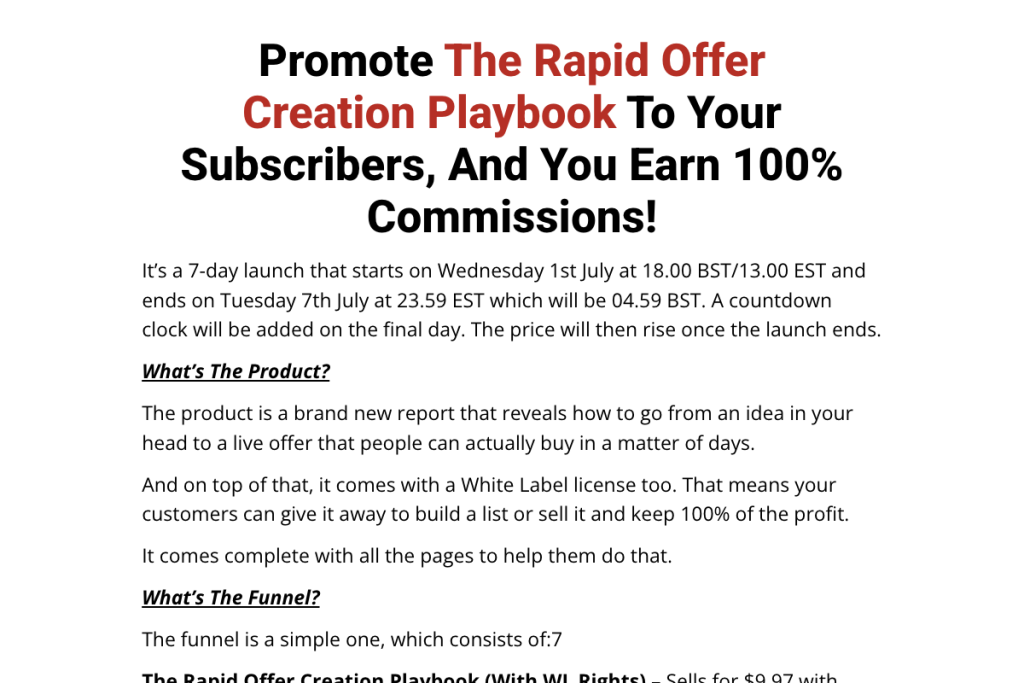 The Rapid Offer Creation Playbook product thumbnail