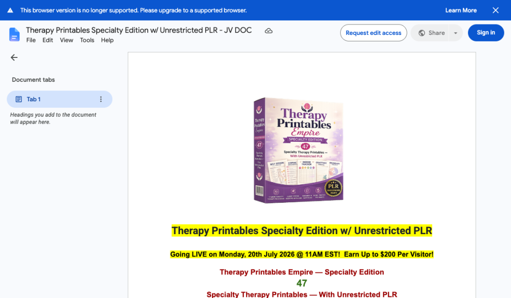 [PLR] Therapy Printables Specialty Edition w/ Unrestricted PLR product thumbnail