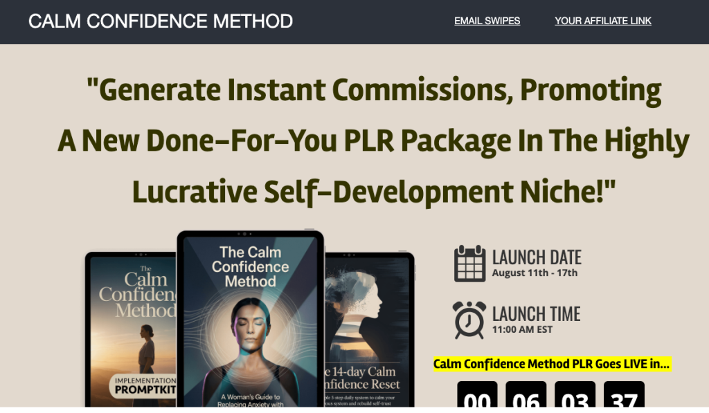 Calm Confidence Method PLR Bundle product thumbnail