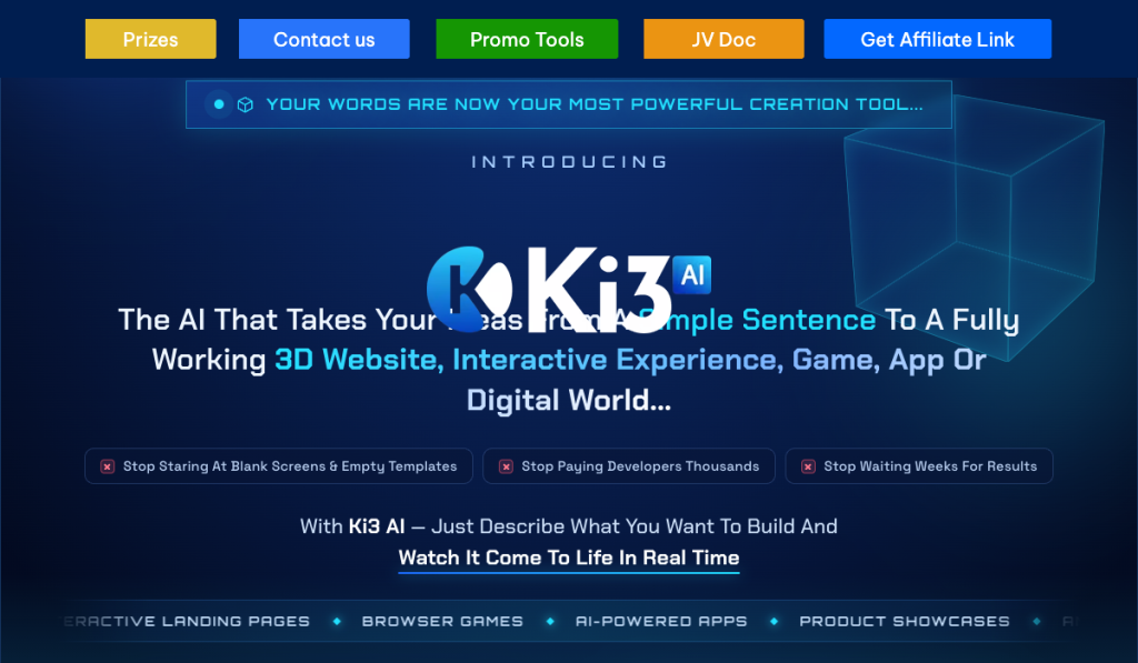 KI3 AI - 3D Websites, Apps & Experiences product thumbnail