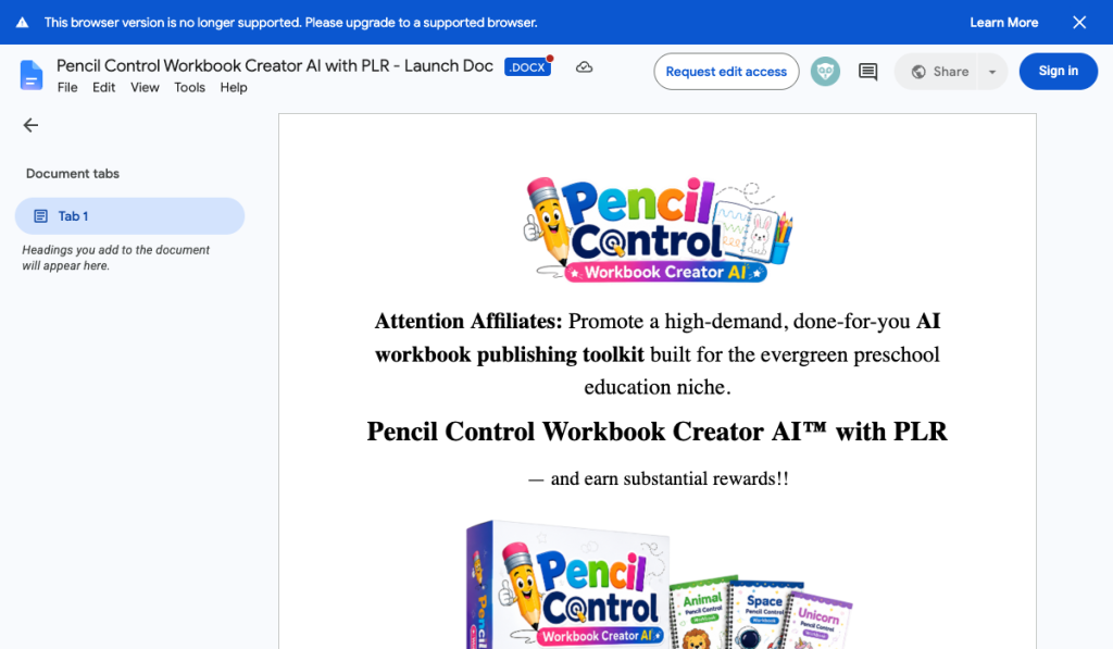 [PLR] Pencil Control Workbook Creator AI product thumbnail