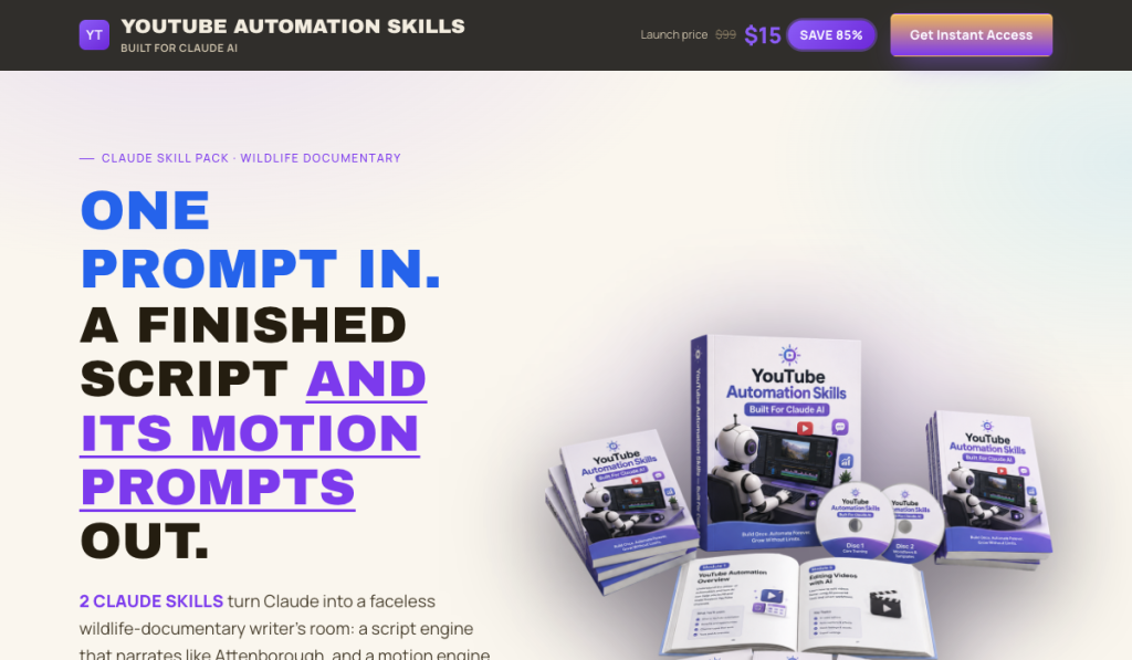 YouTube Automation Skills - Built for Claude AI product thumbnail